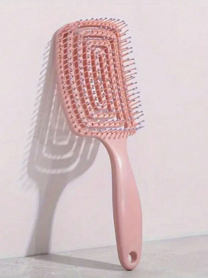 Large Pink Curved Hair Brush